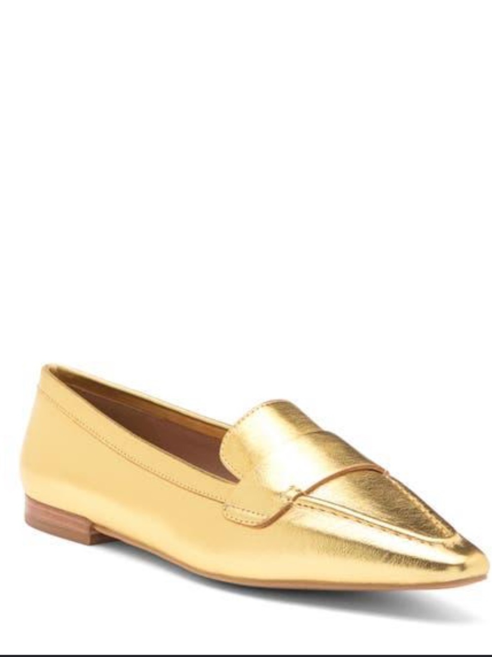 Paolo Metallic Gold Leather Pointed Loafer